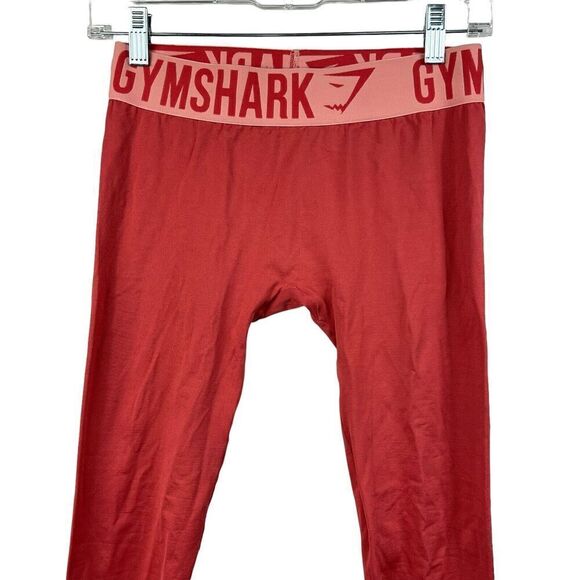Gymshark Orange Fit Seamless Leggings Size S Spellout Waistband Coral - Picture 2 of 7
